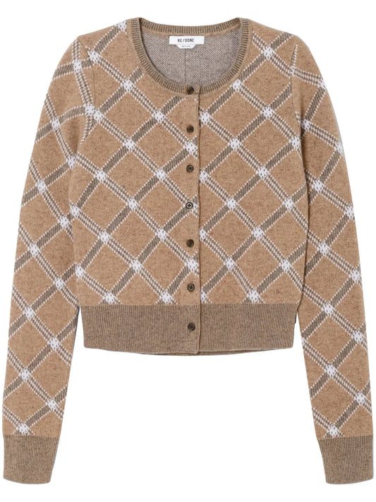 Tartan Cropped Cardigan
