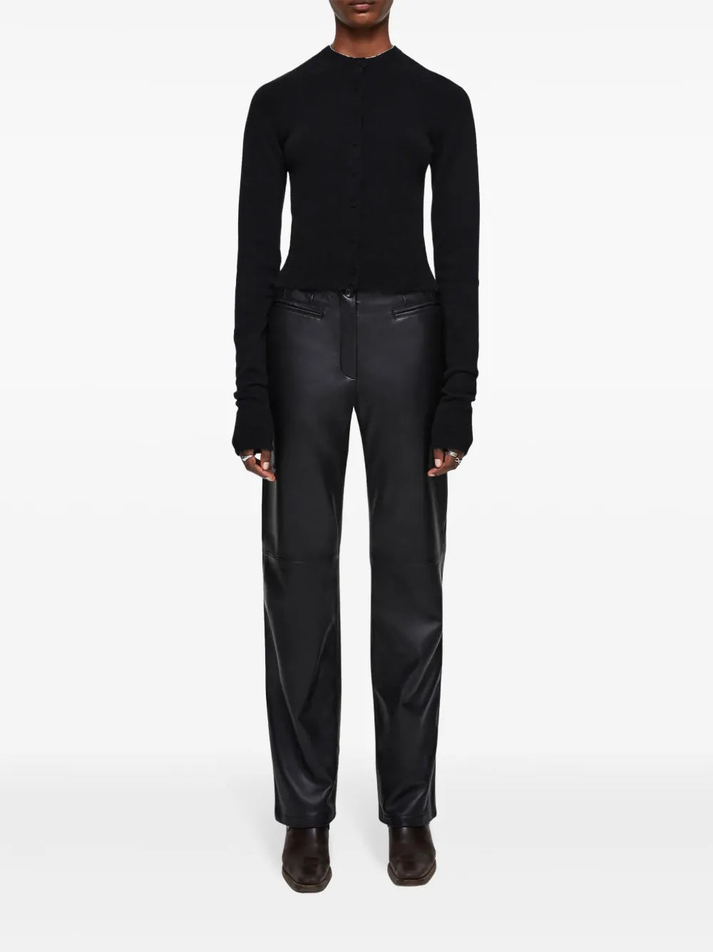 Crew-Neck Cashmere Cardigan