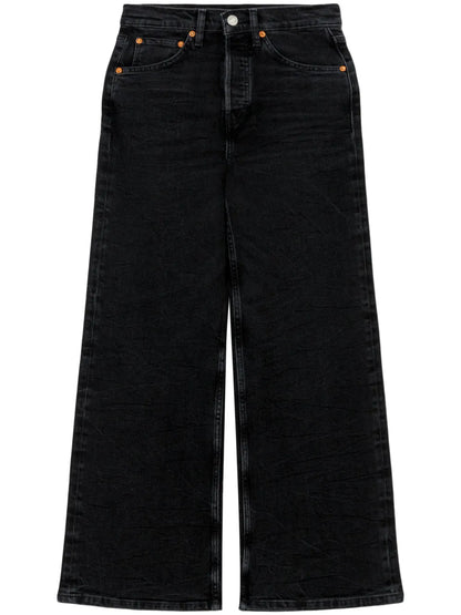 Wide-Leg Cropped Jeans