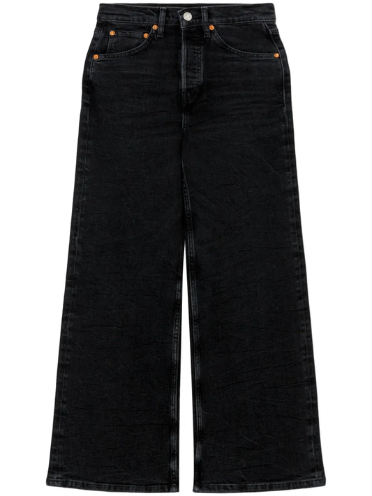 Wide-Leg Cropped Jeans