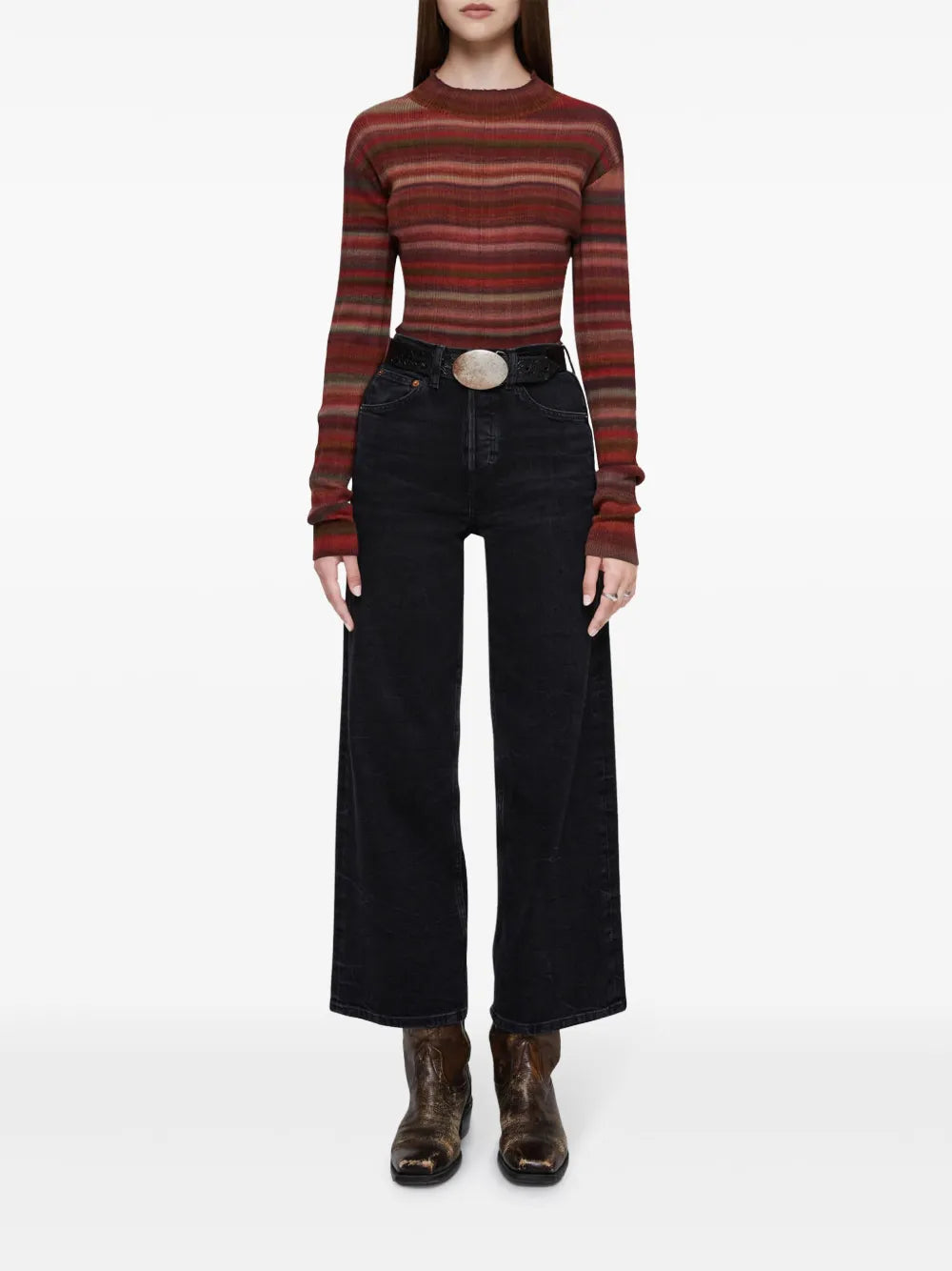 Wide-Leg Cropped Jeans