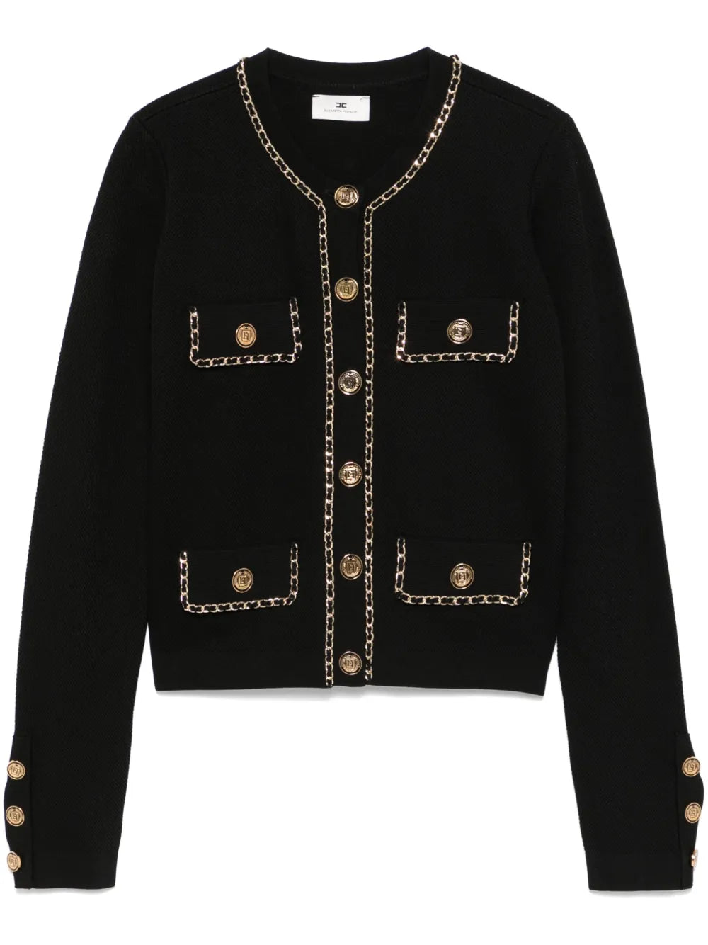 Chain-Detail Cropped Jacket