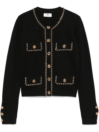 Chain-Detail Cropped Jacket