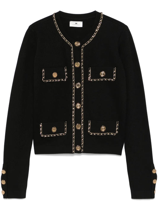 Chain-Detail Cropped Jacket