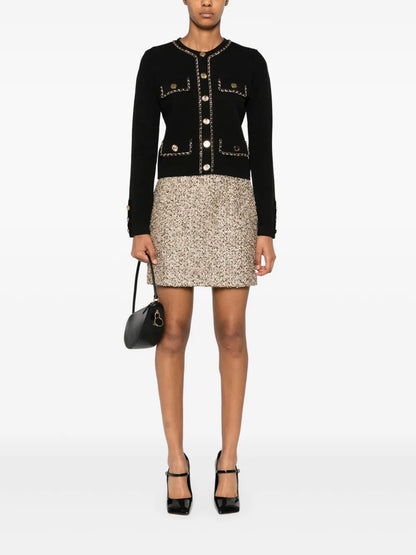 Chain-Detail Cropped Jacket