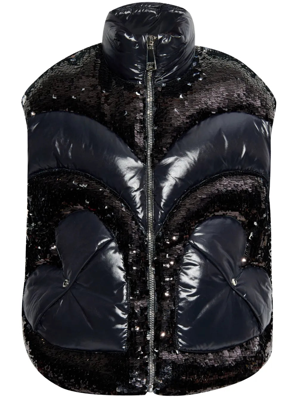 Sequin-Embellished Puffer Gilet