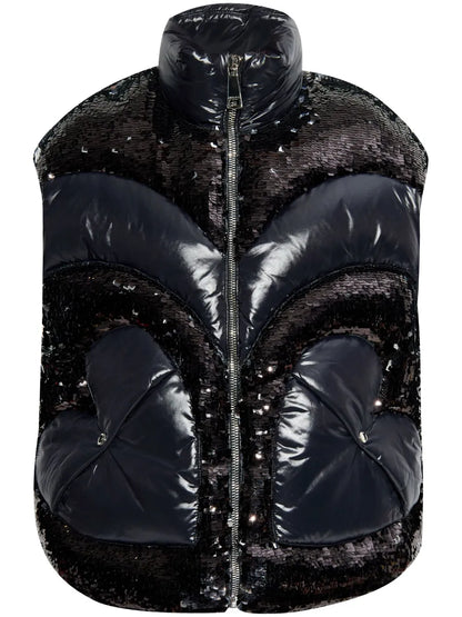 Sequin-Embellished Puffer Gilet