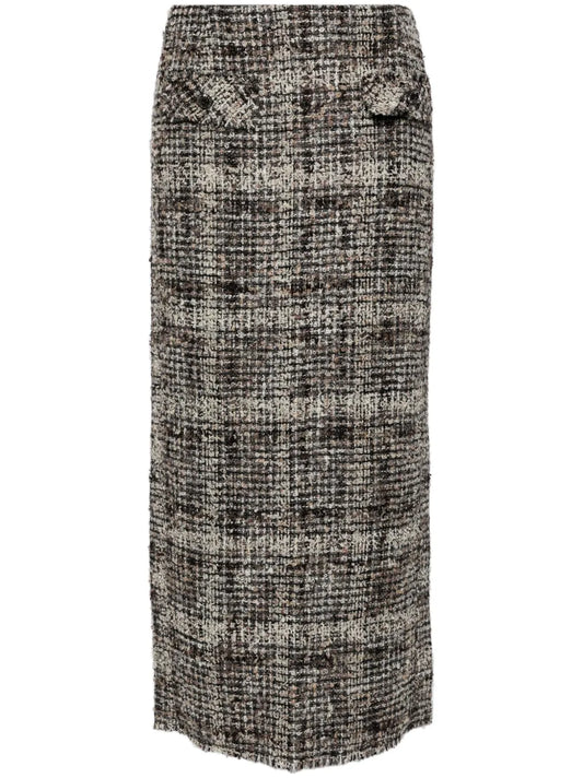 Coarse Jacquard H-Shaped Long Waist Skirt