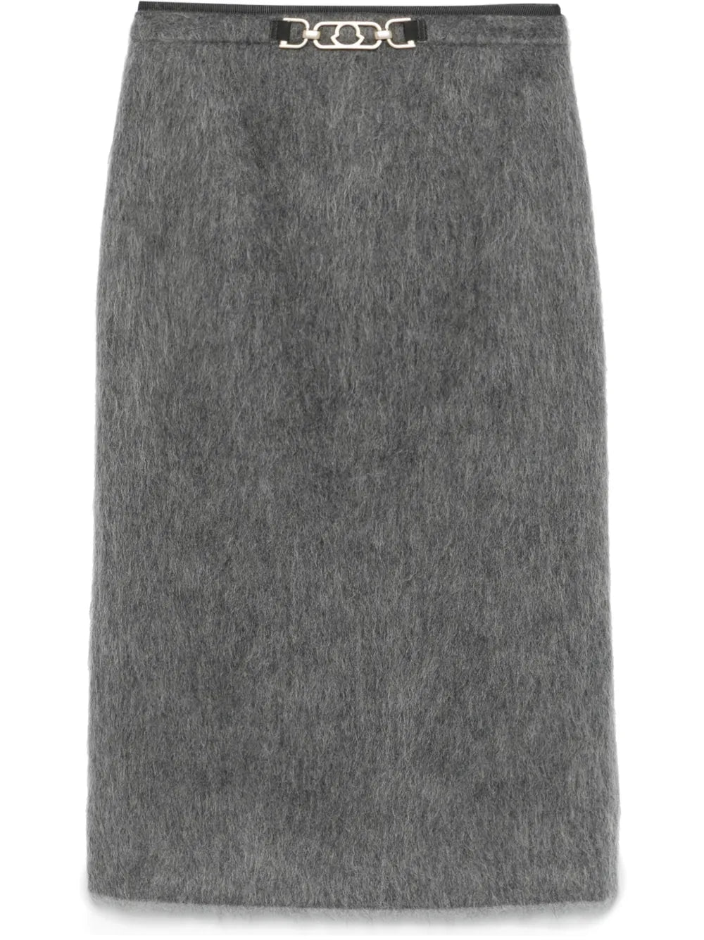 Brushed-Effect Midi Skirt