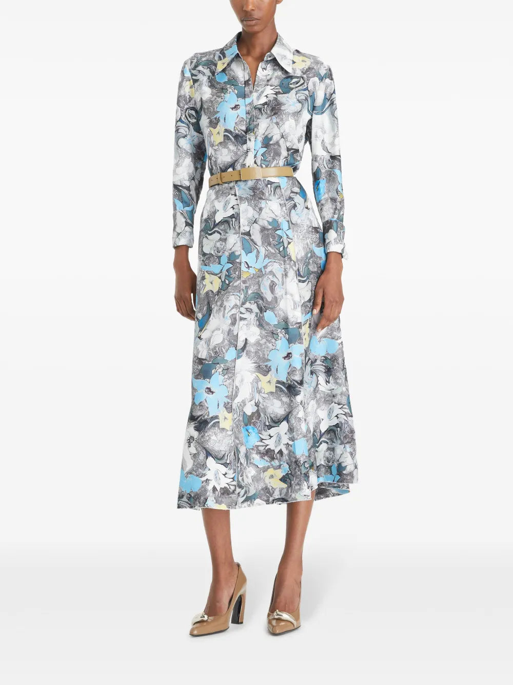 Floral-Print Silk Shirt