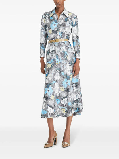 Floral-Print Silk Shirt