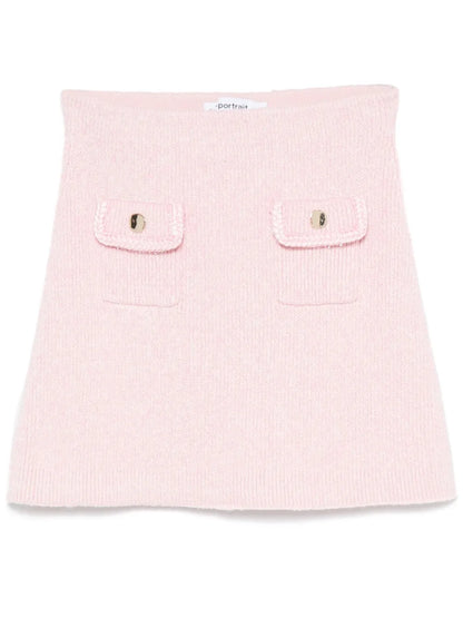 Mélange-Effect Mini Skirt