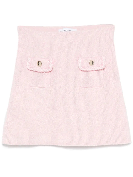 Mélange-Effect Mini Skirt