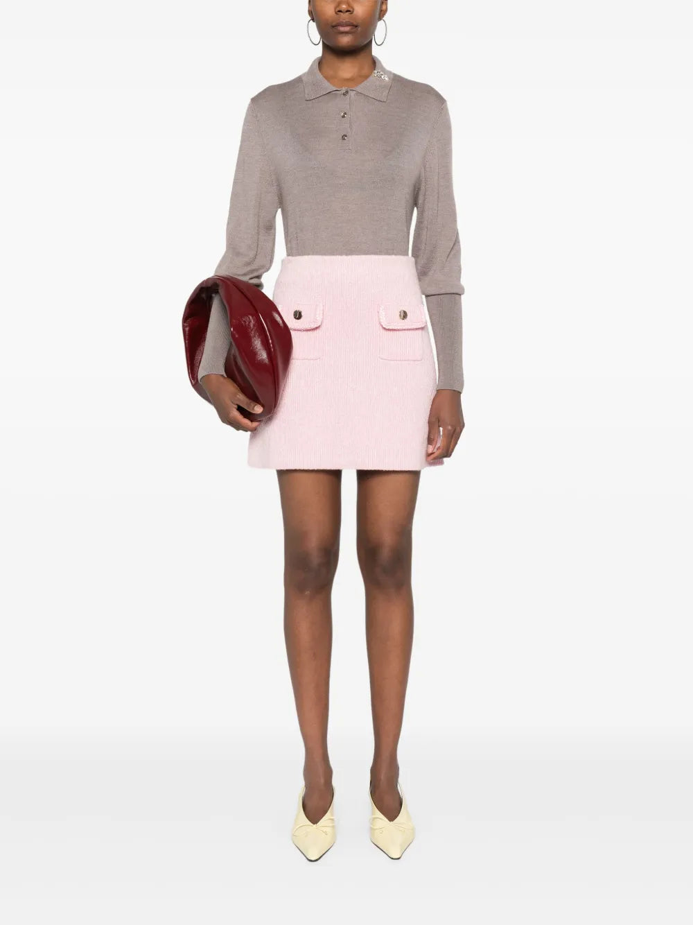 Mélange-Effect Mini Skirt