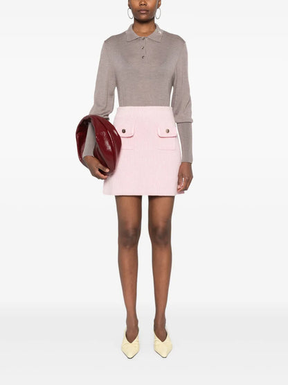 Mélange-Effect Mini Skirt