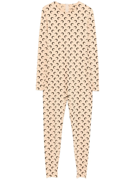 Moon-Print Jersey Jumpsuit