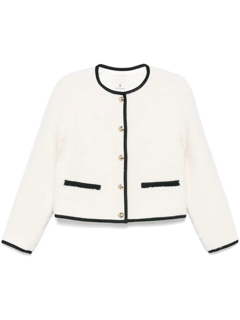 Contrasting-Trim Blazer