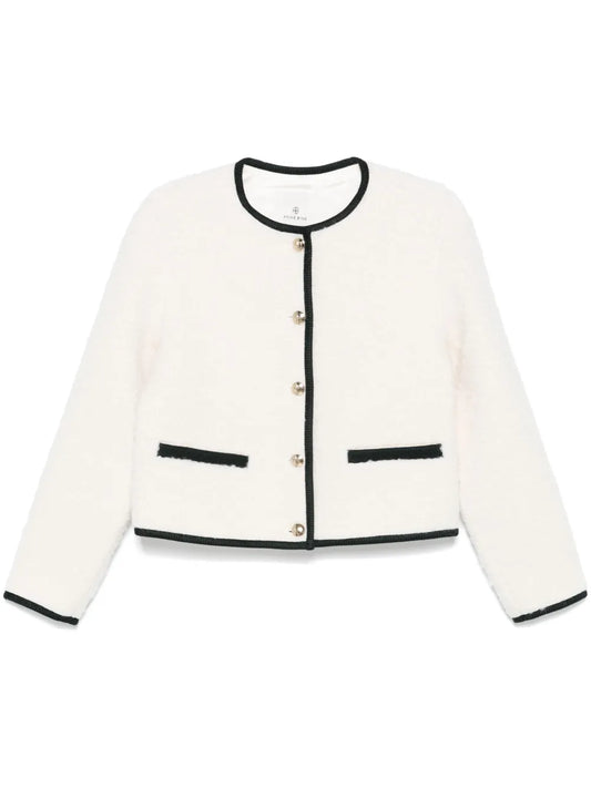 Contrasting-Trim Blazer