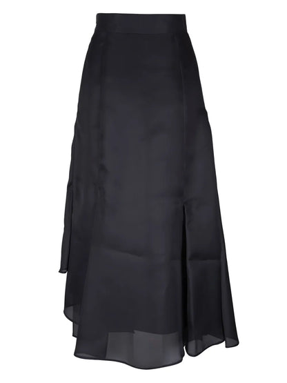 Asymmetric Pleated Skirt