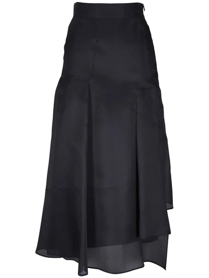 Asymmetric Pleated Skirt