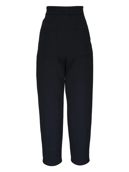 High-Waisted Cotton Trousers