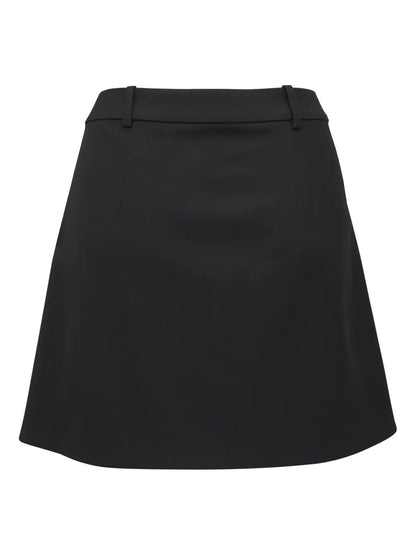 Pleated Wool Mini Skirt