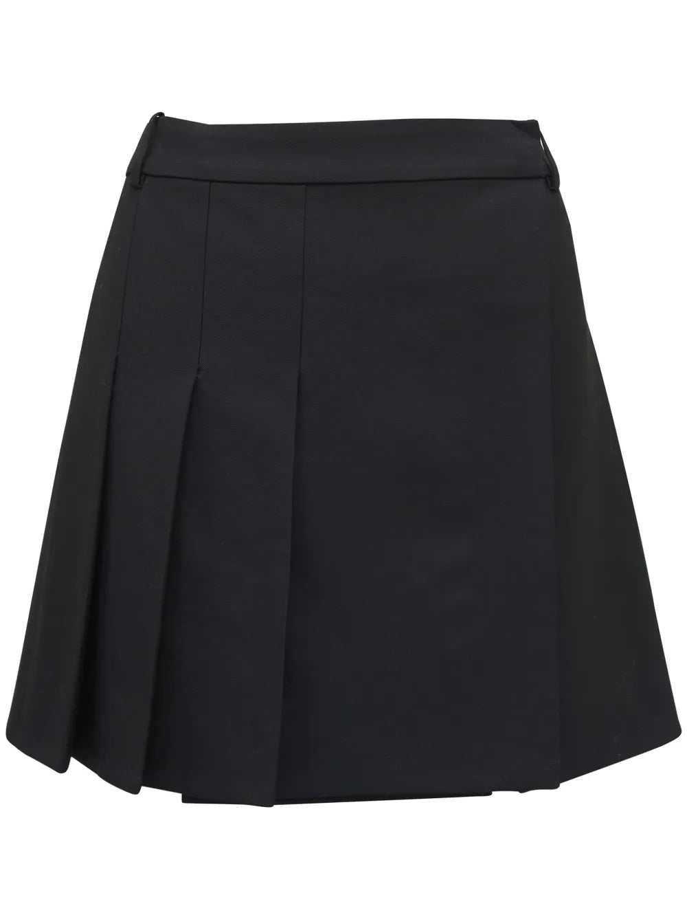 Pleated Wool Mini Skirt