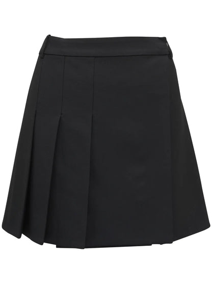Pleated Wool Mini Skirt