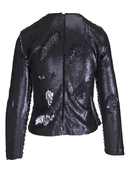 Long-Sleeved Sequinned Top