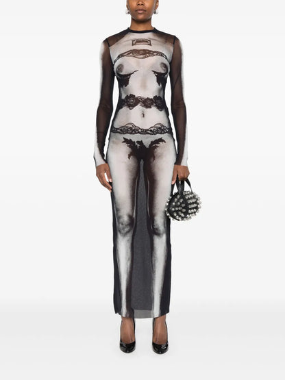 Body-Print Maxi Dress