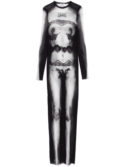 Body-Print Maxi Dress