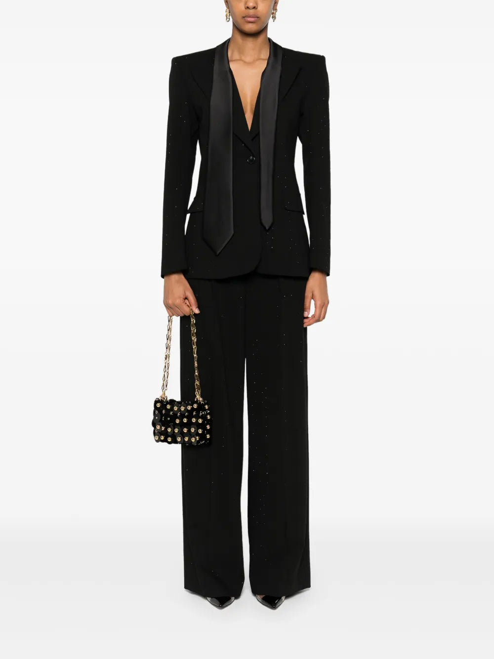 Tie-Embellishment Blazer