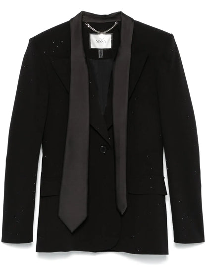 Tie-Embellishment Blazer