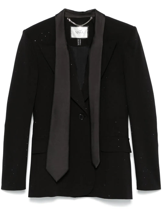 Tie-Embellishment Blazer