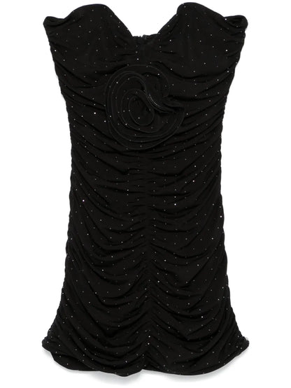 Floral-Appliqué Mini Dress