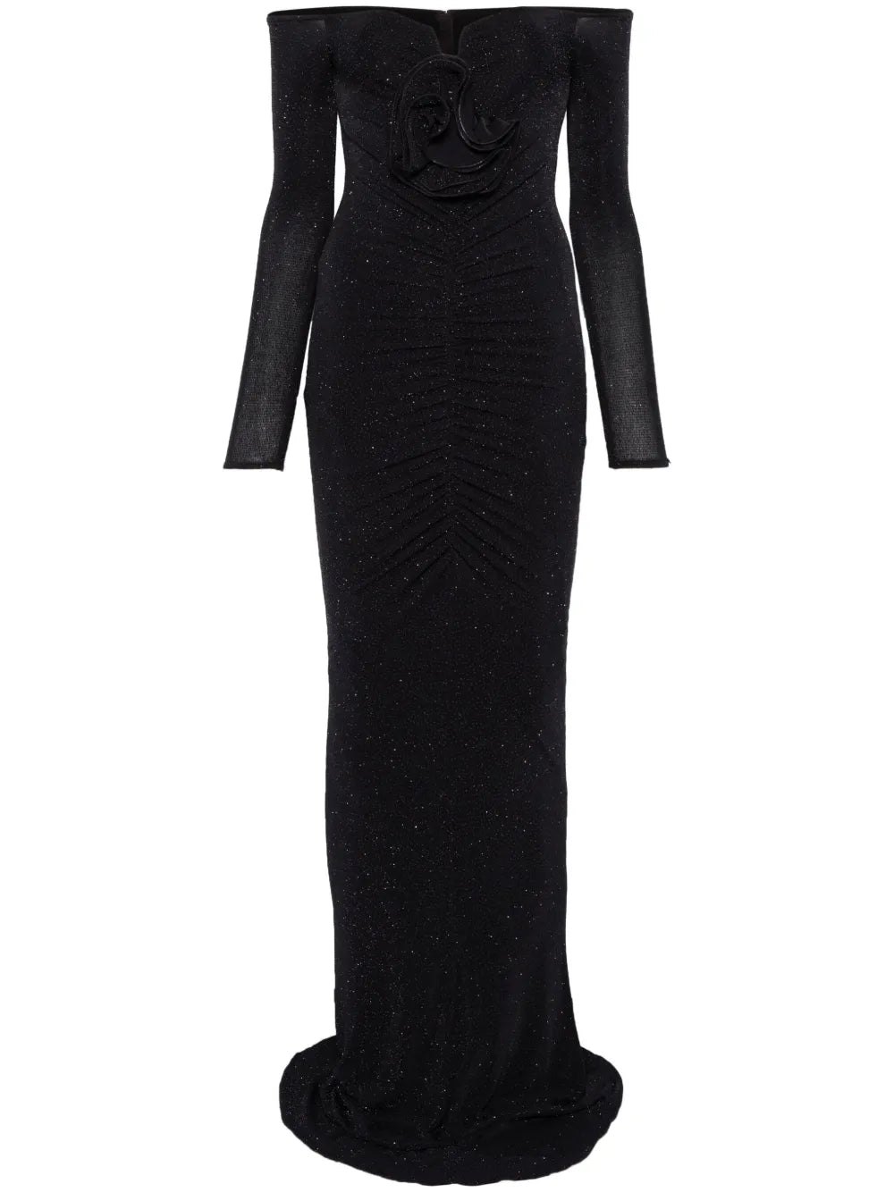 Floral-Appliqué Gown