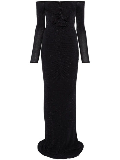 Floral-Appliqué Gown