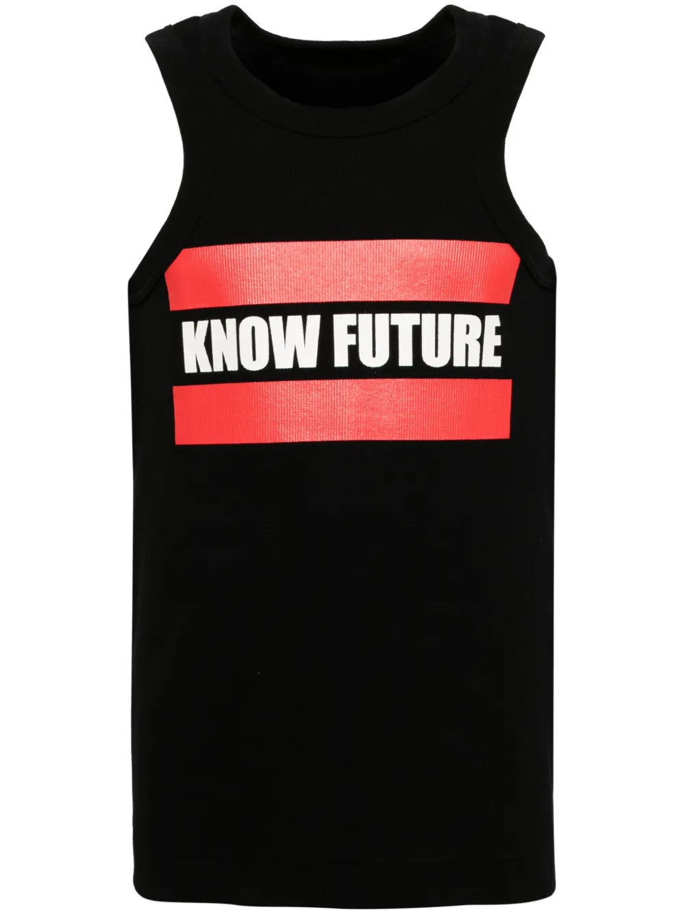 Graphic-Print Ribbed-Knit Tank Top