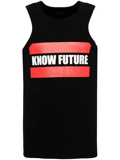 Graphic-Print Ribbed-Knit Tank Top