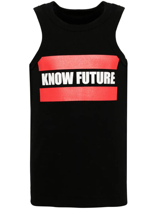 Graphic-Print Ribbed-Knit Tank Top
