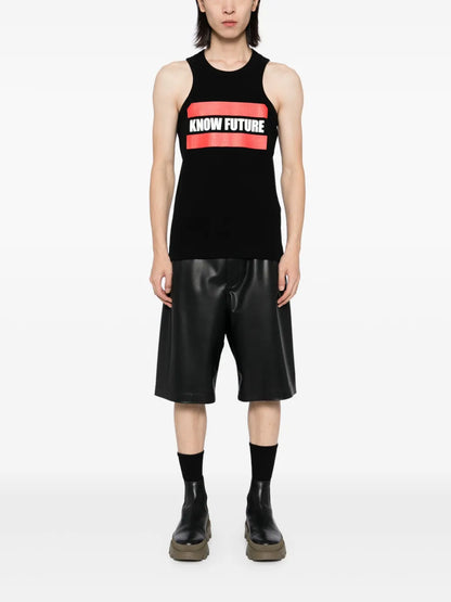 Graphic-Print Ribbed-Knit Tank Top