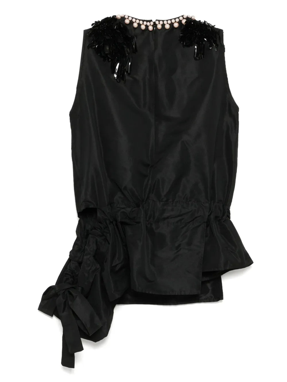 Embellished Neckline Taffeta Top
