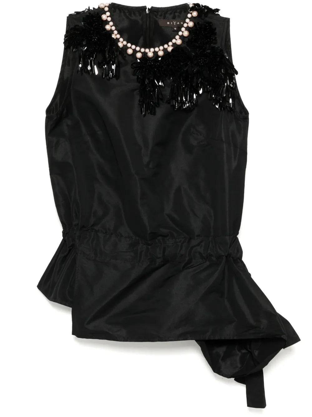 Embellished Neckline Taffeta Top