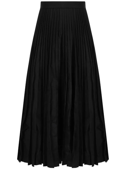 Creased Wool Pleated Skirt