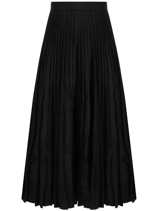 Creased Wool Pleated Skirt