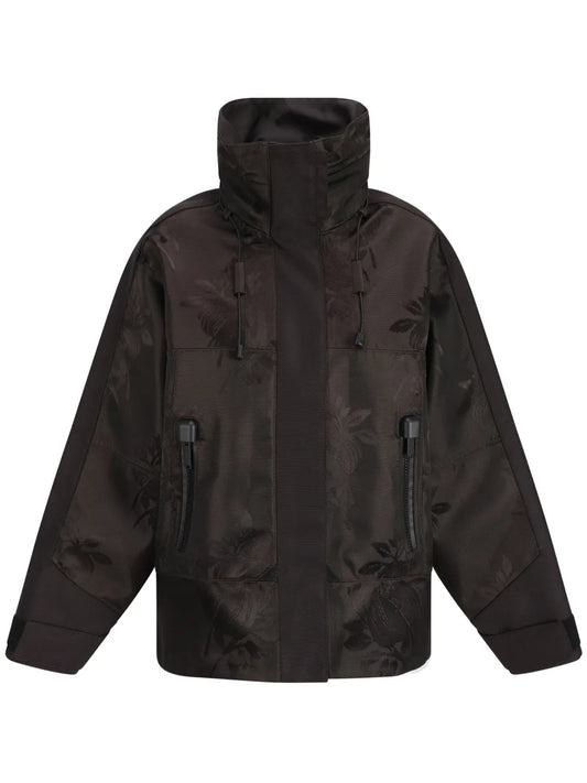 Patterned-Jacquard Padded Jacket