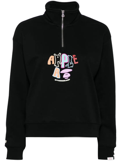 Logo-Print Half-Zip Sweatshirt