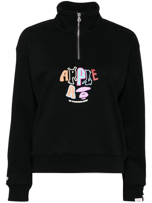 Logo-Print Half-Zip Sweatshirt