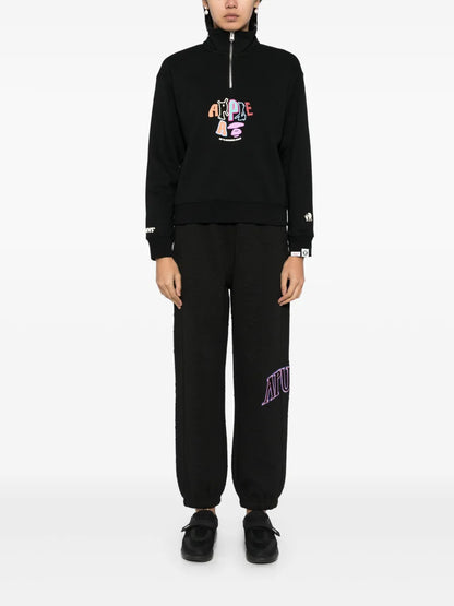 Logo-Print Half-Zip Sweatshirt