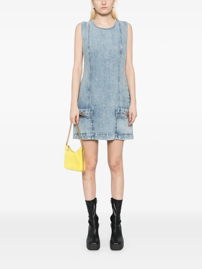 Clasp-Embellished Sleeveless Dress